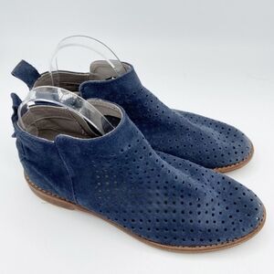 Anthropologie Hudson Revelin Navy Suede Ankle Boots Size 38 H London